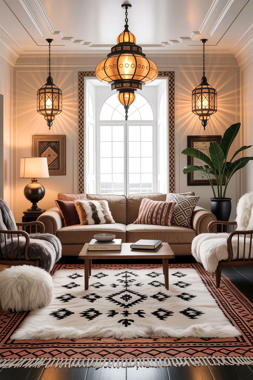 Global Faux Fur Living Room - 30 faux fur living room ideas