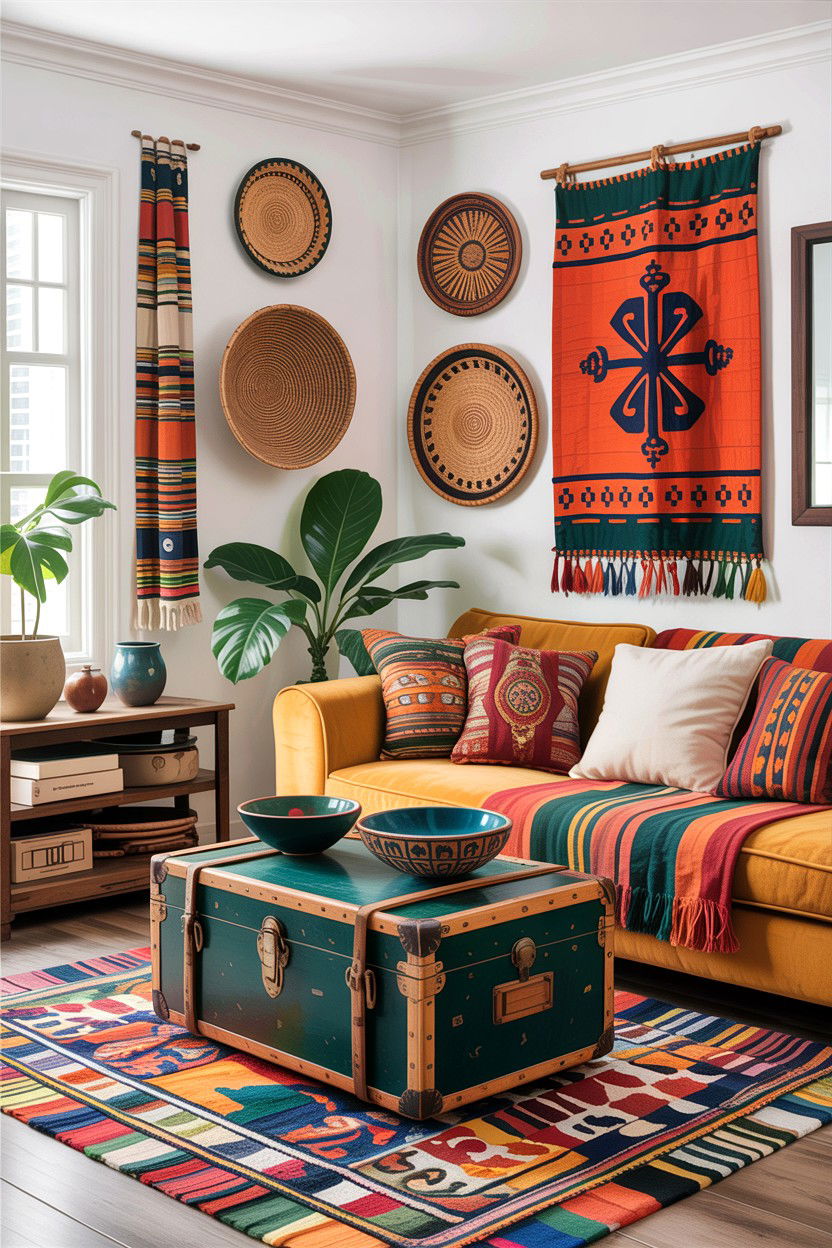 Global traveler living room - 30 cluttercore living room ideas