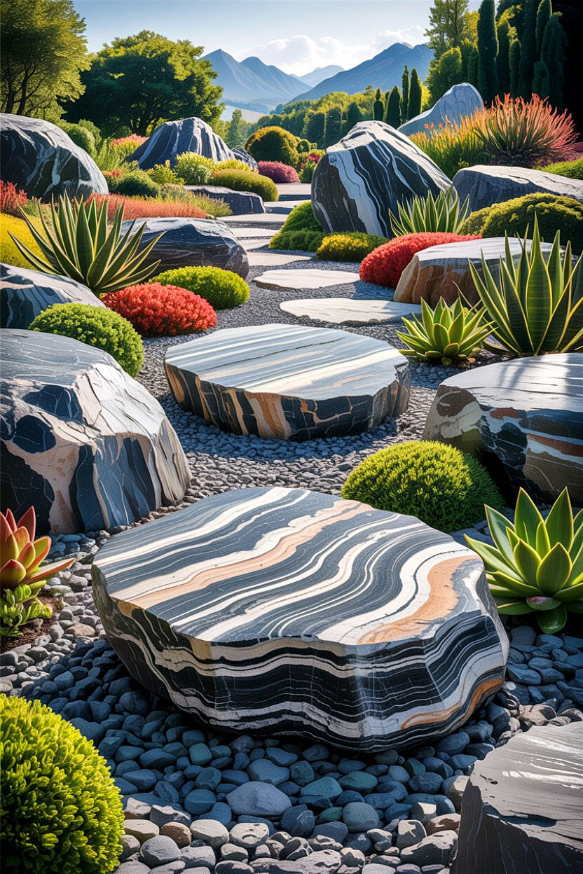 Gneiss Rock Garden - 30 stone accent ideas