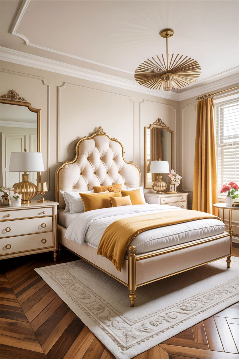 Gold Accent Bedroom - 30 Hollywood bedroom ideas