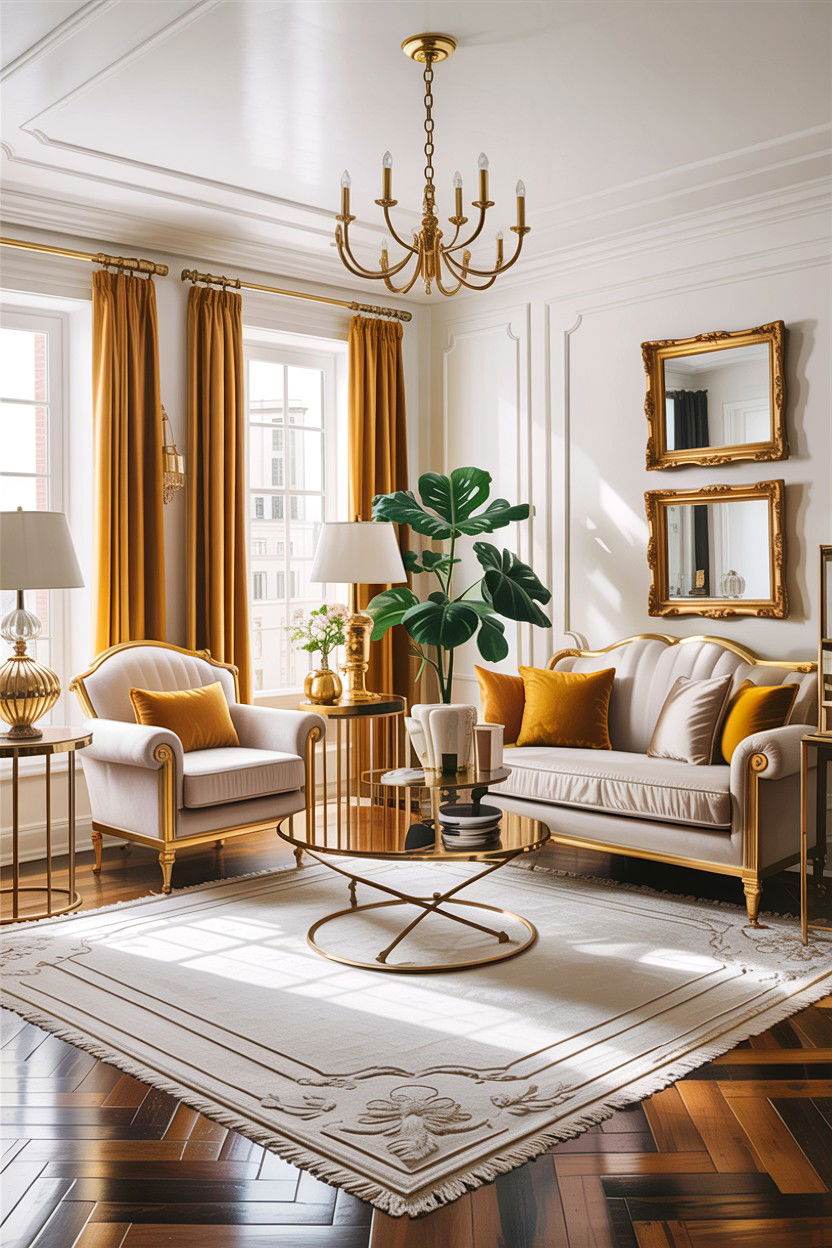 Gold Accent Living Room - 30 high end living room ideas