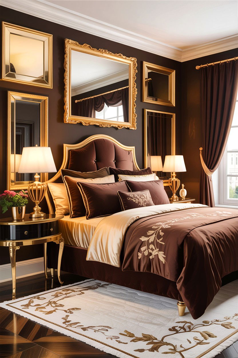 Gold Brown Bedroom - 30 warm brown bedroom ideas