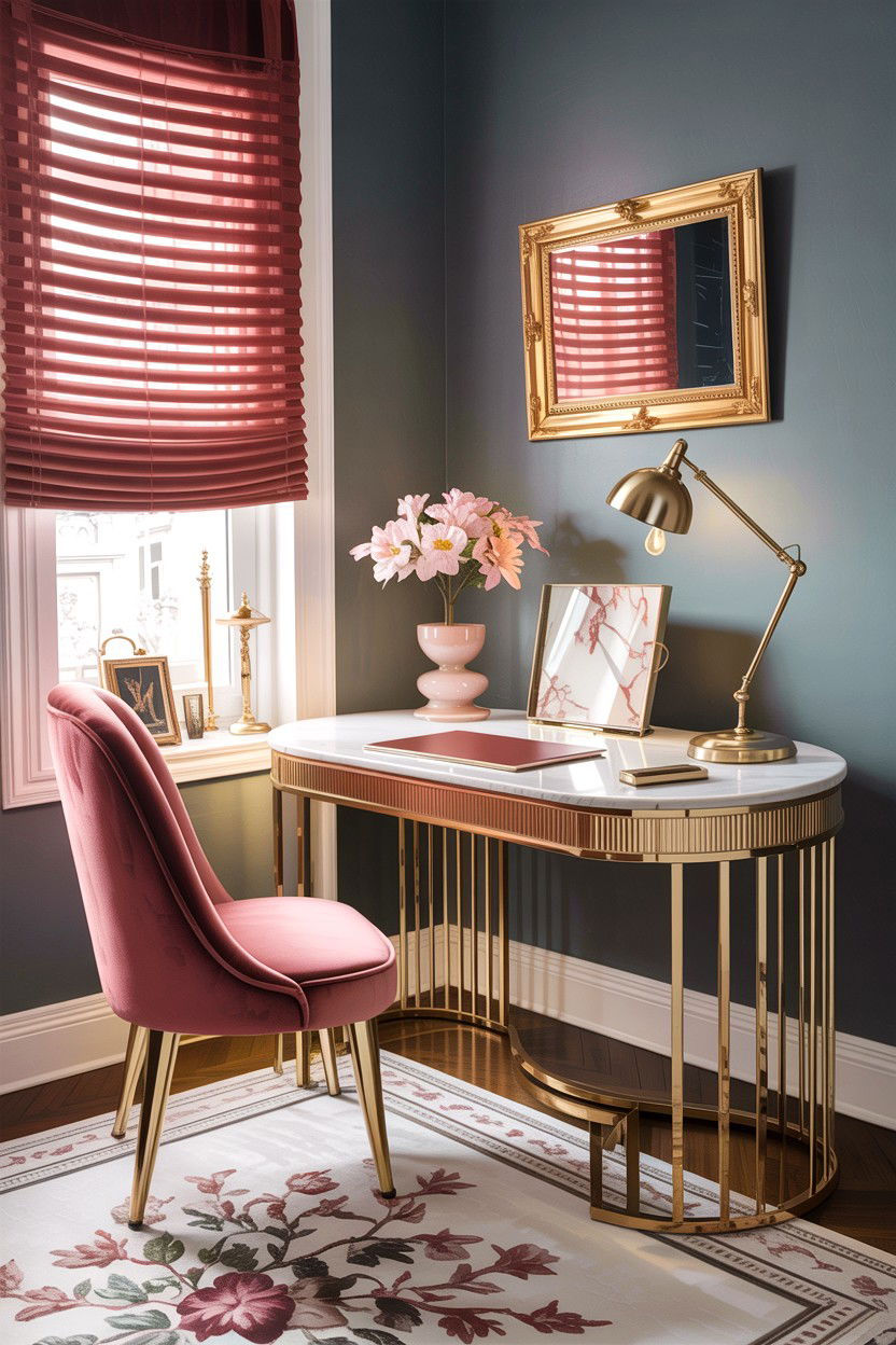 Gold Corner Desk - 30 bedroom corner desk ideas