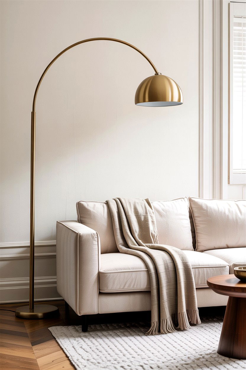 Gold Floor Lamp - 30 living room gold furniture ideas