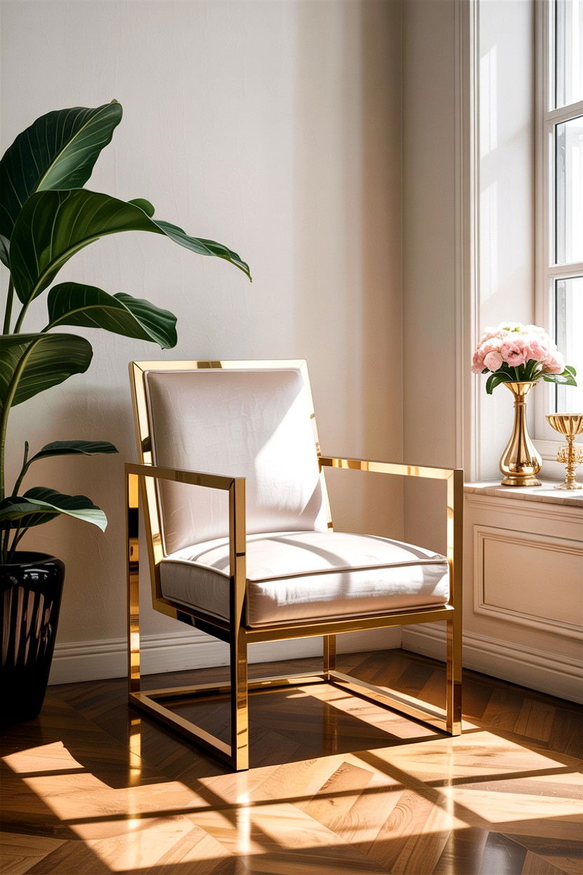 Gold Frame Chair - 30 bedroom accent chairs