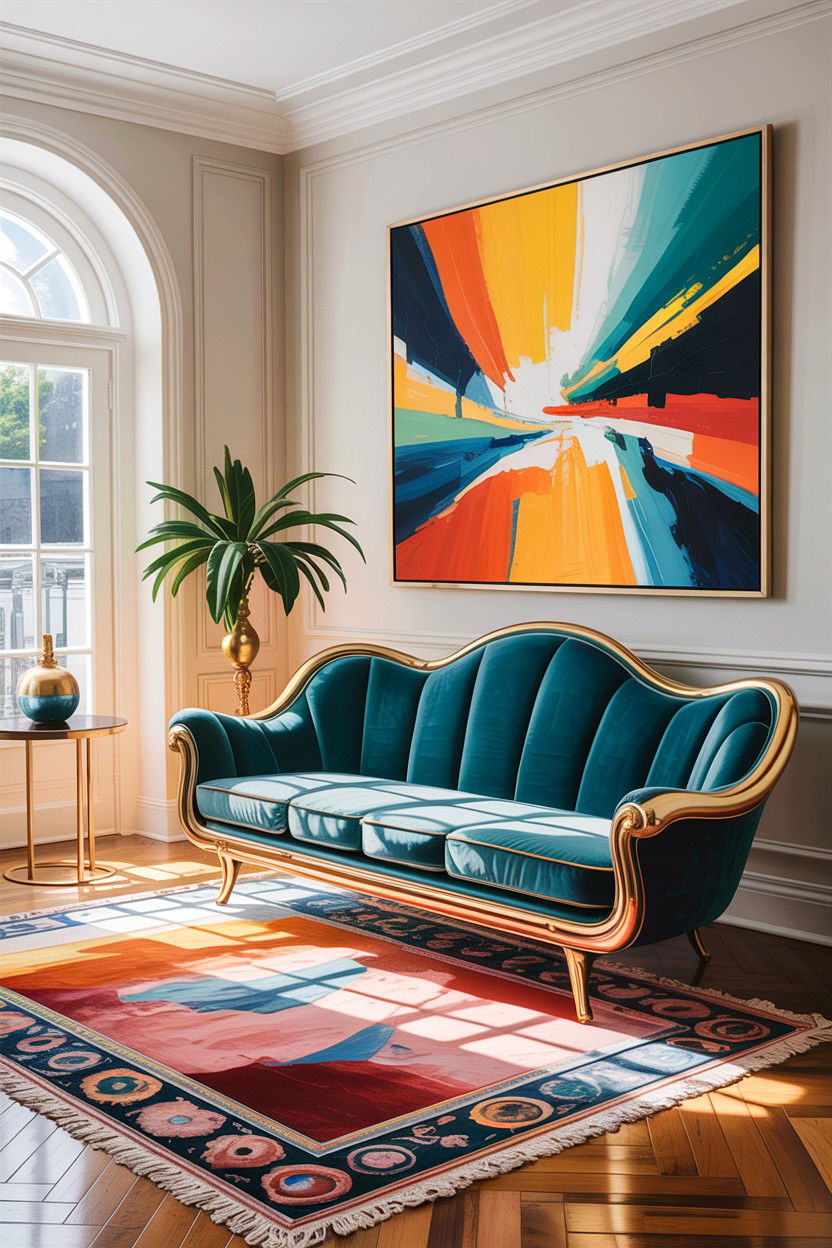 Gold Frame Sofa - 30 living room gold furniture ideas