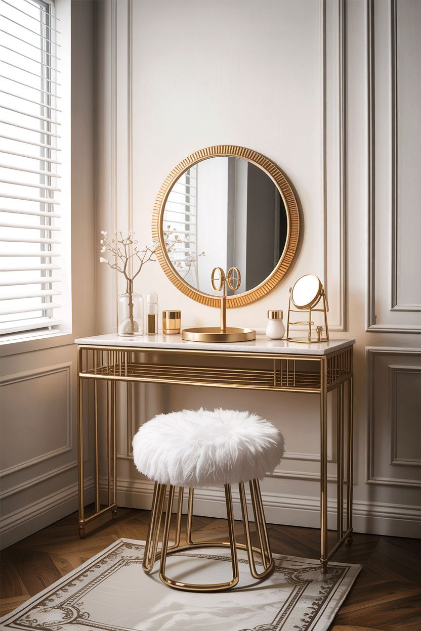 Gold Frame Vanity - 30 bedroom vanity tables
