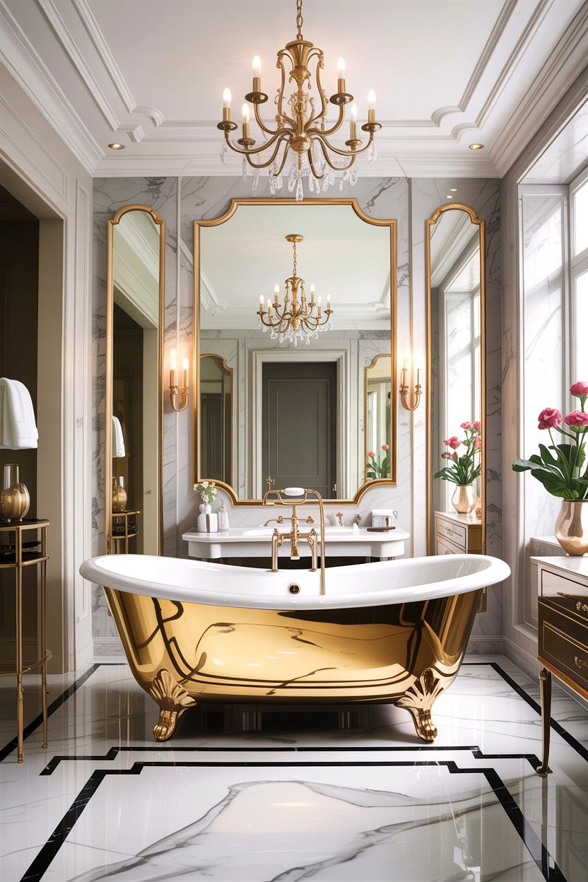 Gold Freestanding Tub - 30 freestanding tub ideas