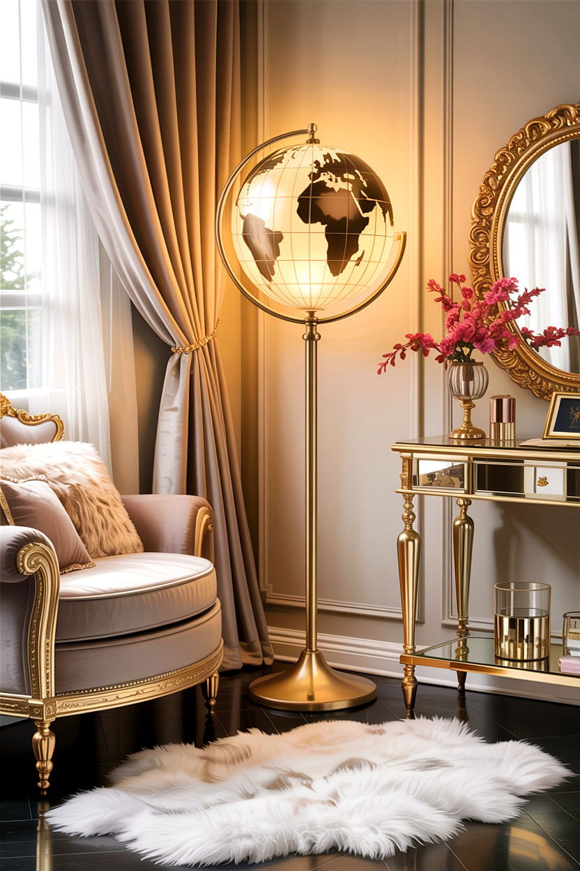 Gold Globe Floor Lamp - 30 bedroom globes