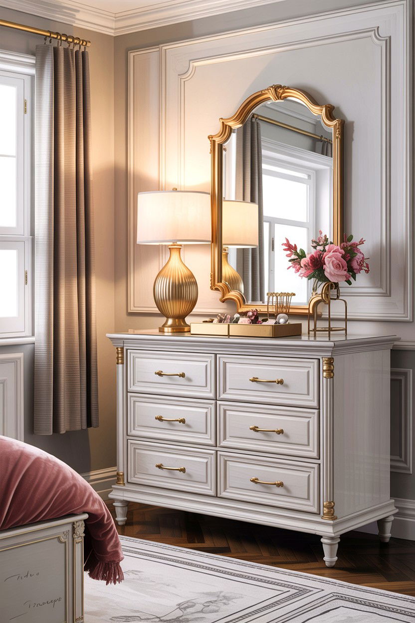 Gold Handle White Dresser - 30 bedroom white dressers