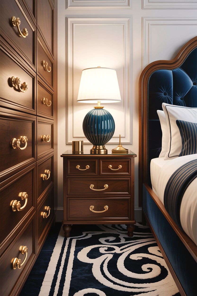 Gold Hardware - 30 boutique hotel bedroom ideas