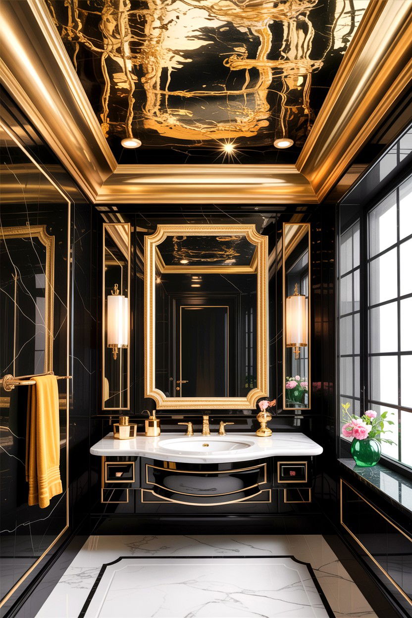 Gold Leaf Bathroom Ceiling - 30 bathroom ceiling statement ideas