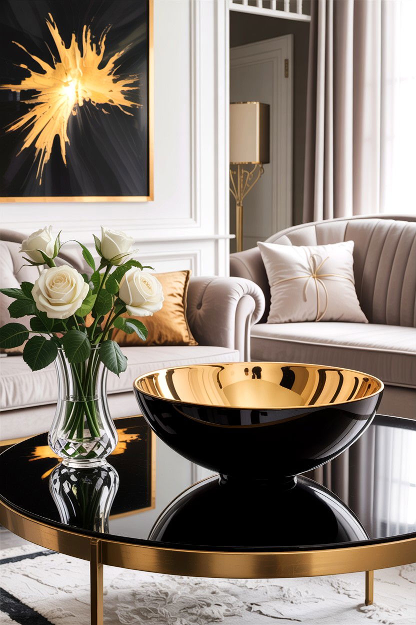 Gold Leaf Bowl Glam - 30 living room decorative bowls