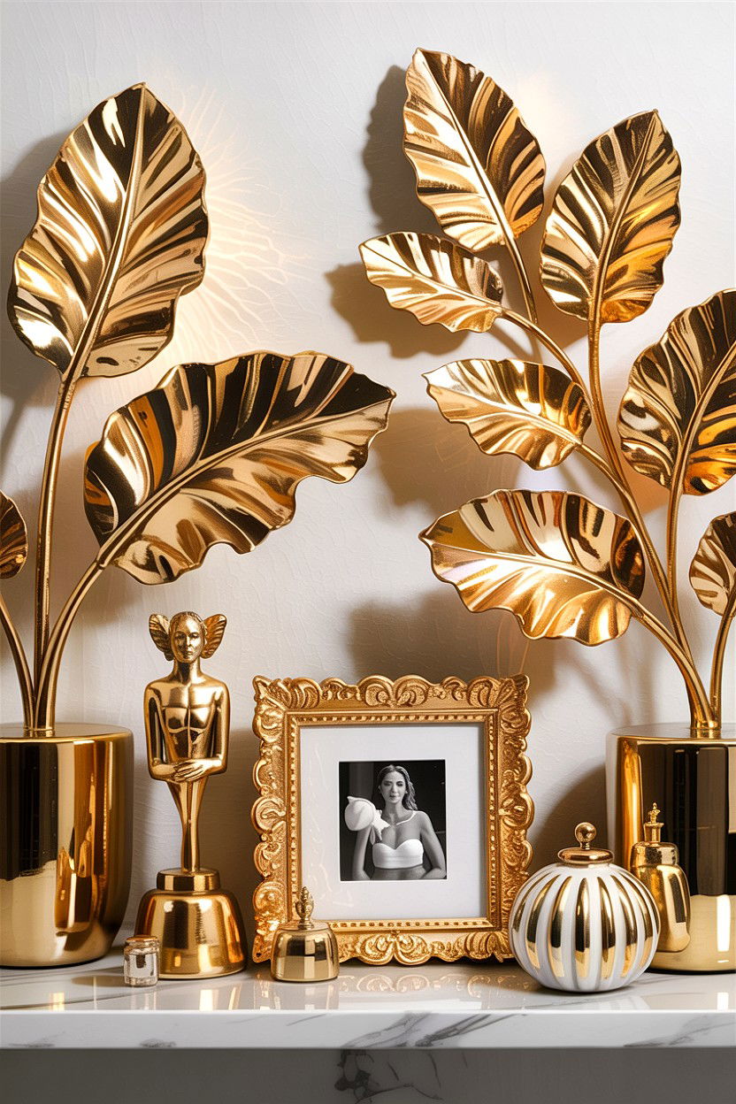 Gold Leaf Decor - 30 Hollywood living room ideas