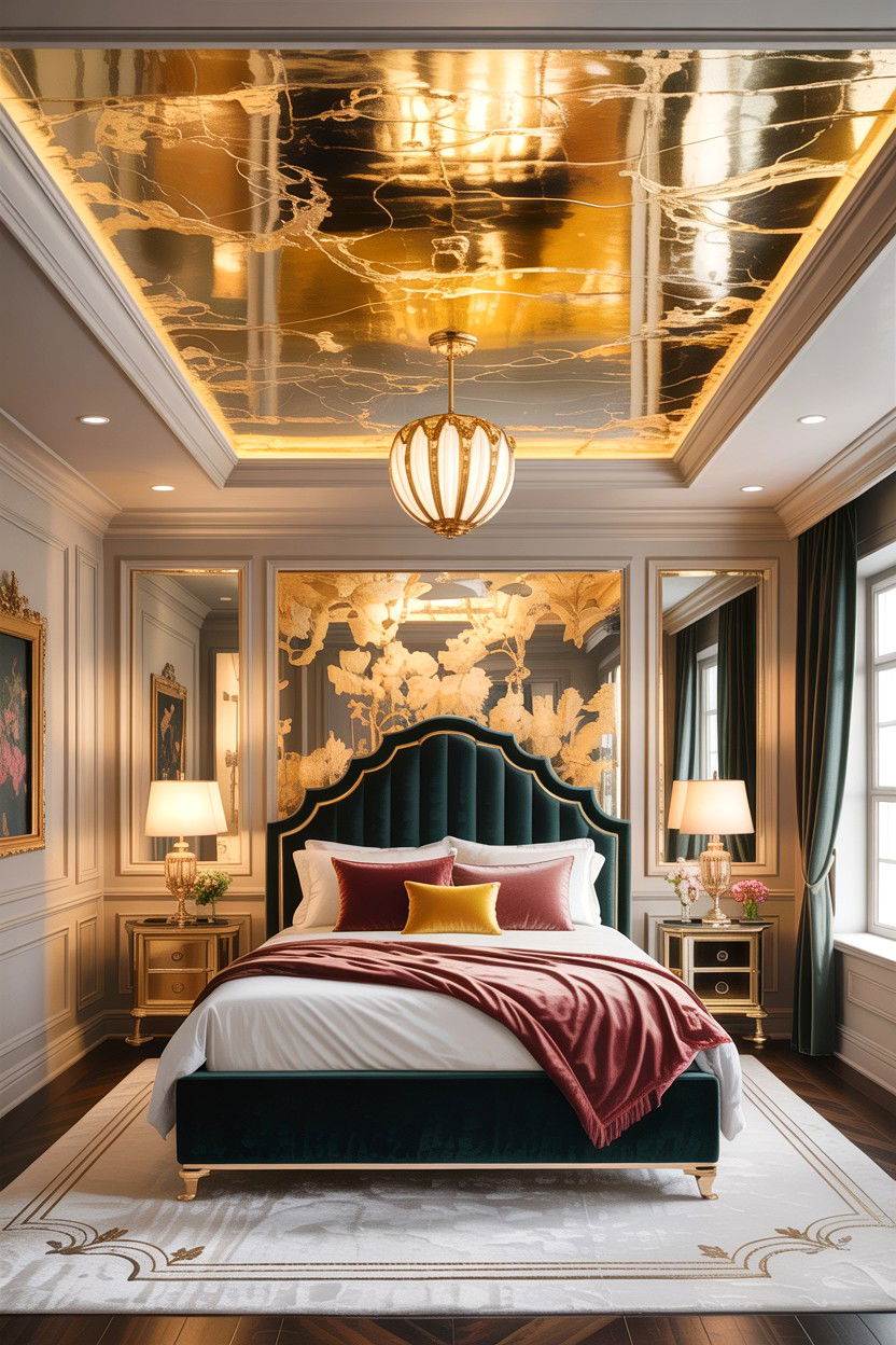 Gold Leaf - 30 bedroom ceiling designs