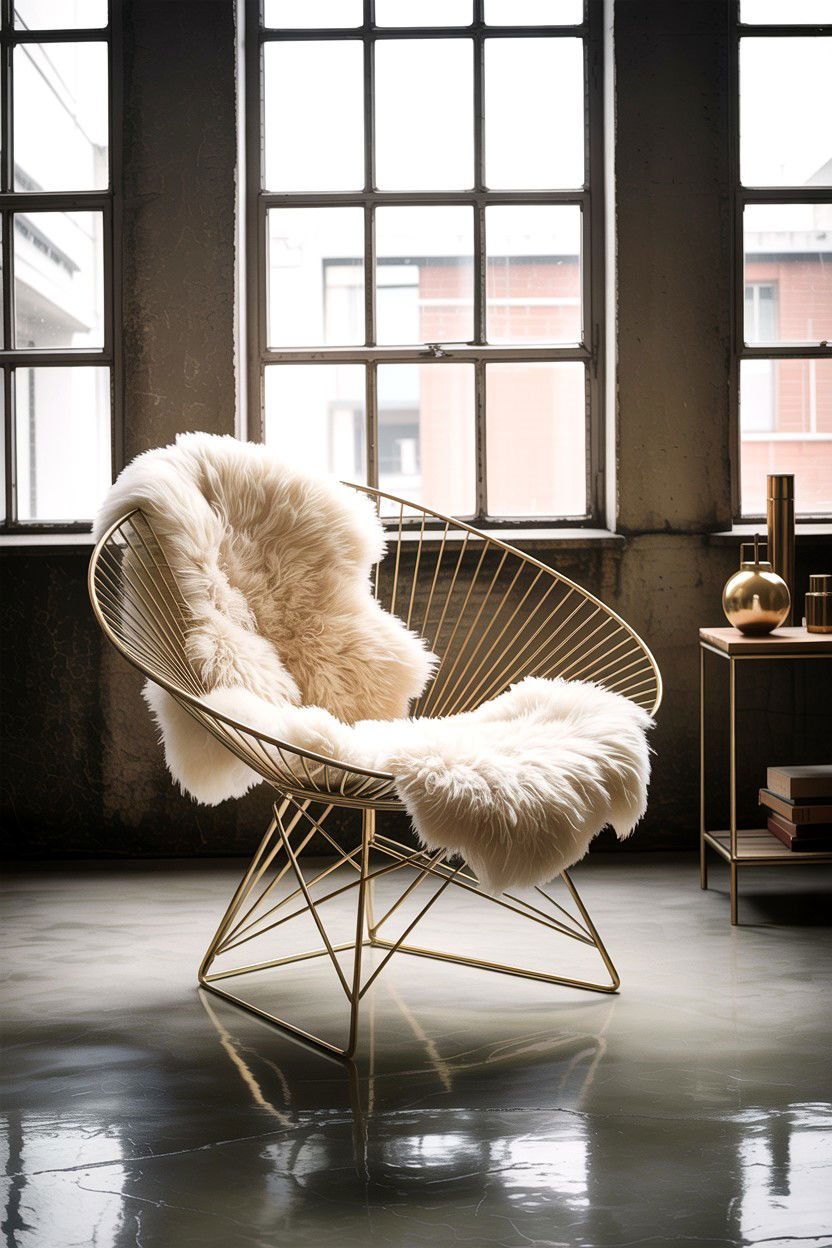 Gold Metal Chair - 30 living room gold furniture ideas