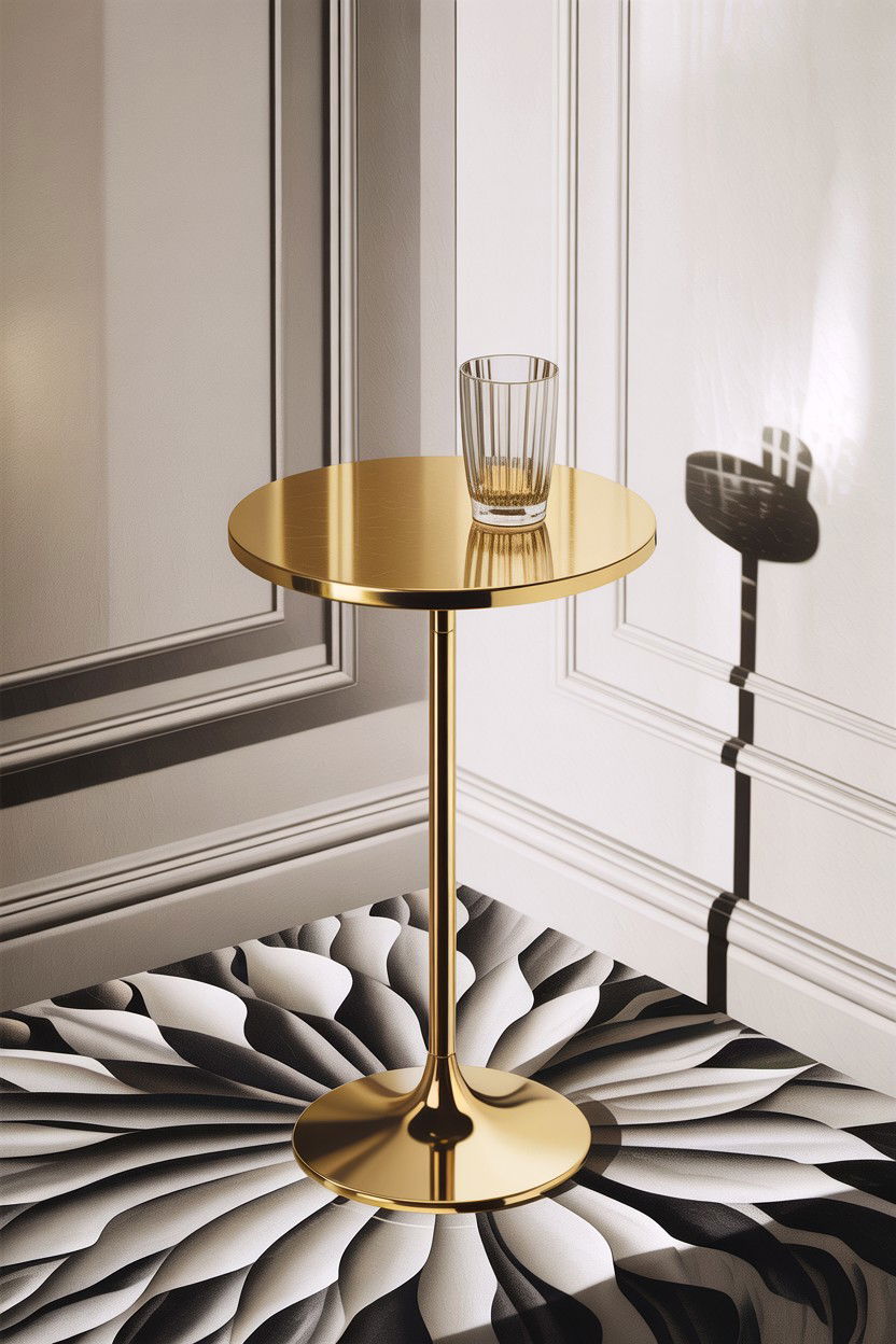 Gold Metal Drink Table - 30 living room accent table ideas