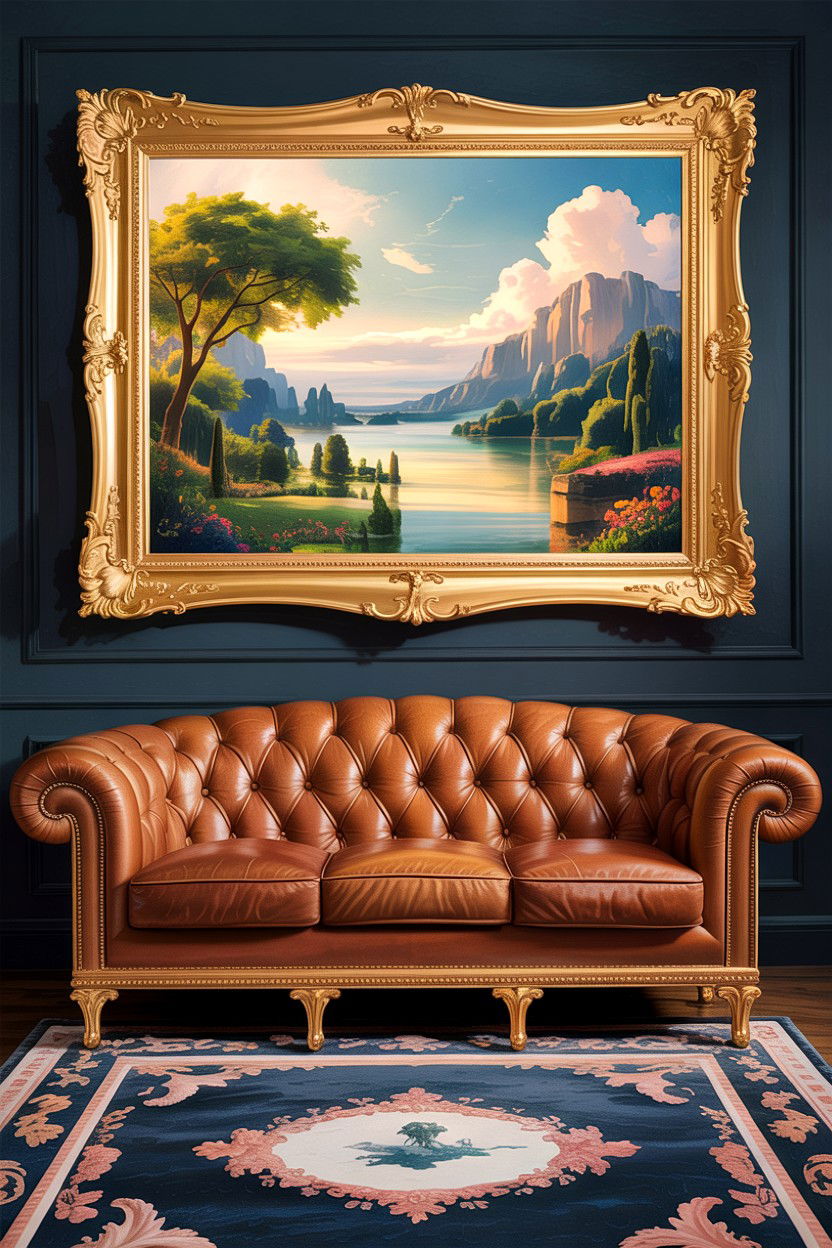 Gold Picture Frame - 30 boutique hotel living room ideas