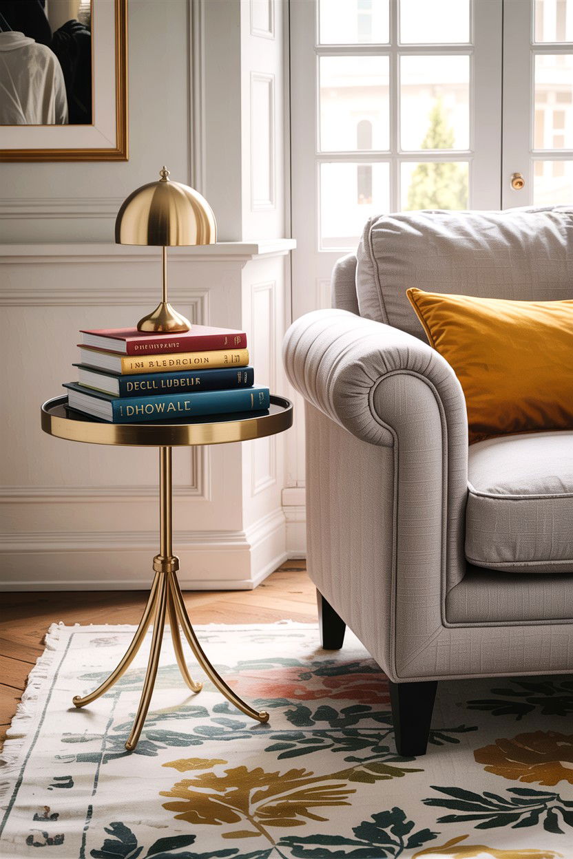 Gold Side Table - 30 living room gold furniture ideas