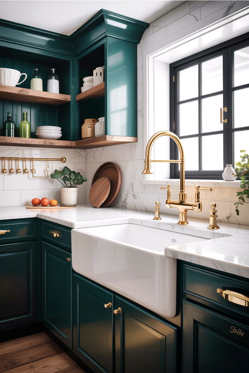 Gold bridge kitchen faucet - 30 gold faucet ideas