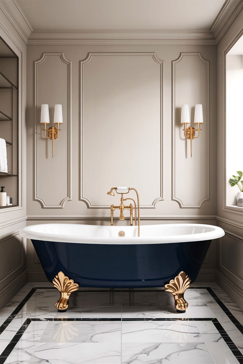 Gold feet clawfoot tub - 30 clawfoot tub ideas
