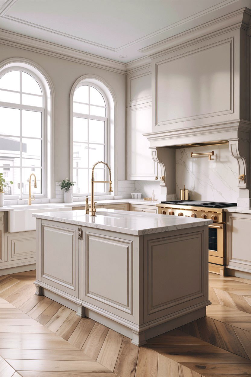 Gold high arc kitchen faucet - 30 gold faucet ideas