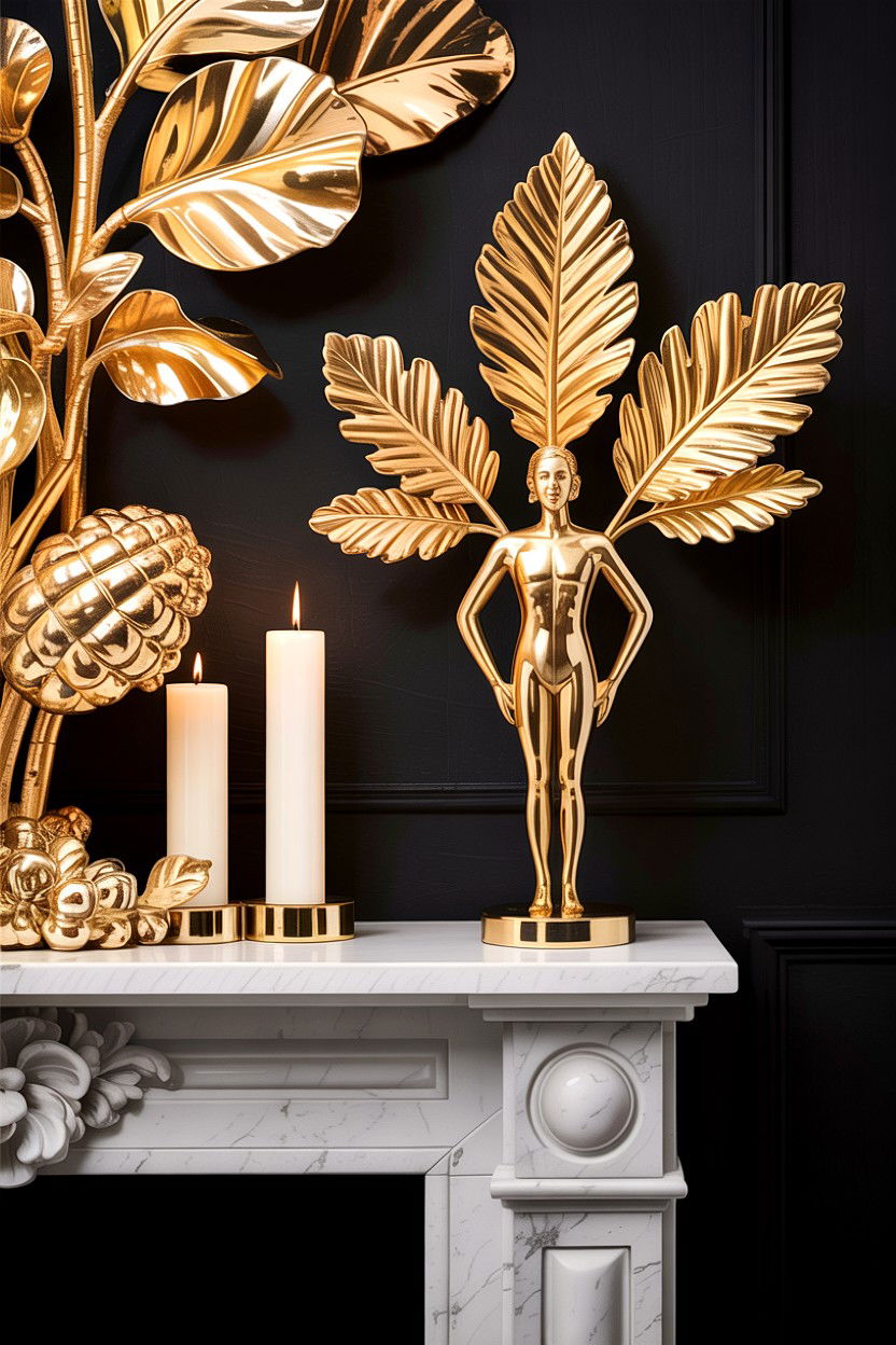 Gold leaf figurine - 30 living room figurines