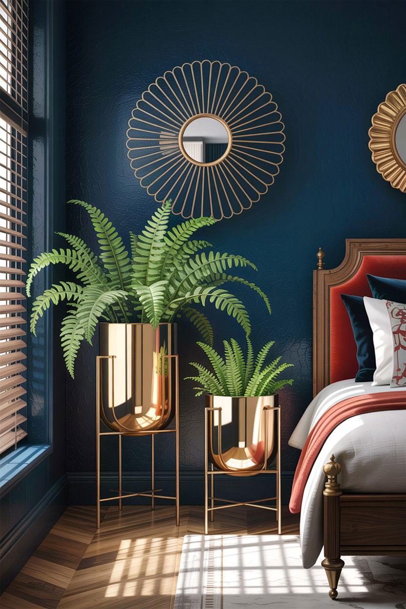 Gold metal planters - 30 bedroom planters