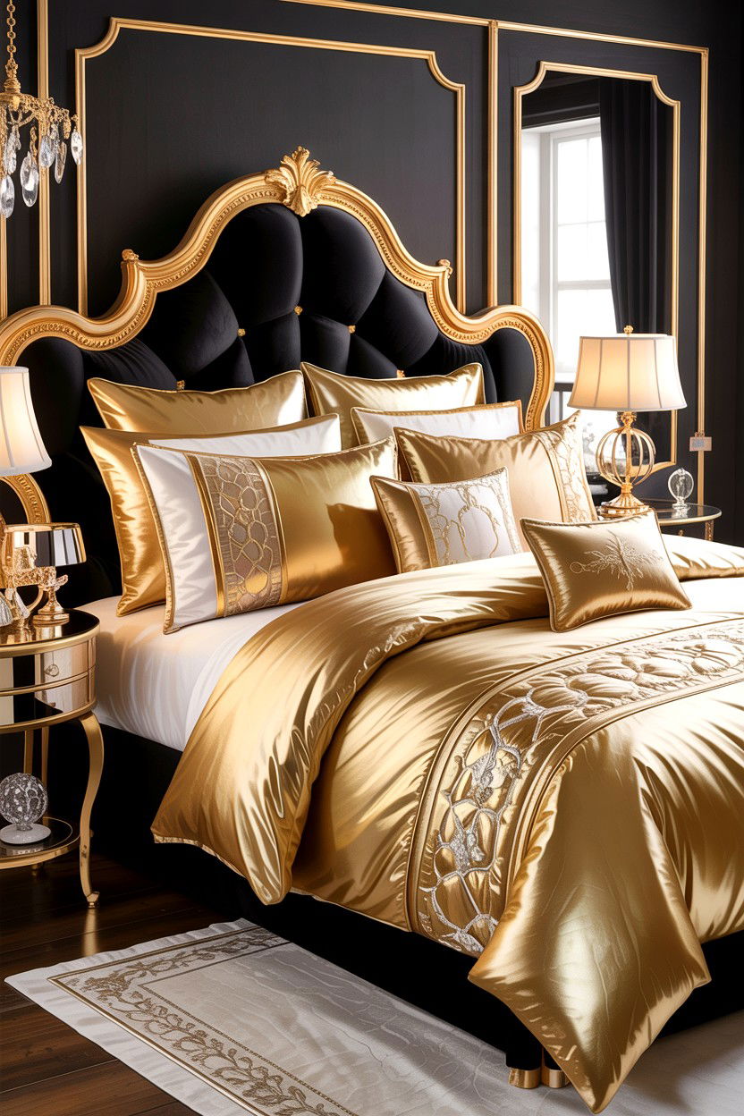 Gold metallic bedding set - 30 bedroom bedding sets
