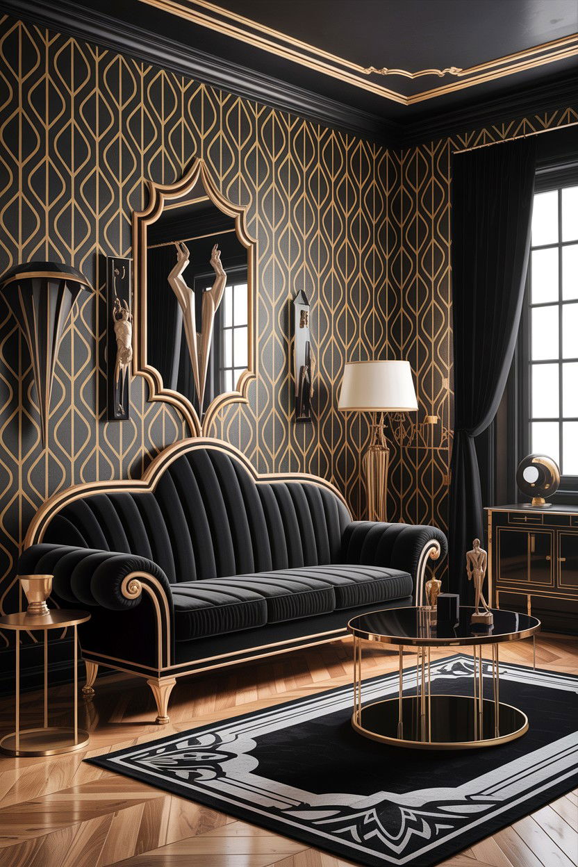 Gothic Art Deco Living Room - 30 gothic living room ideas