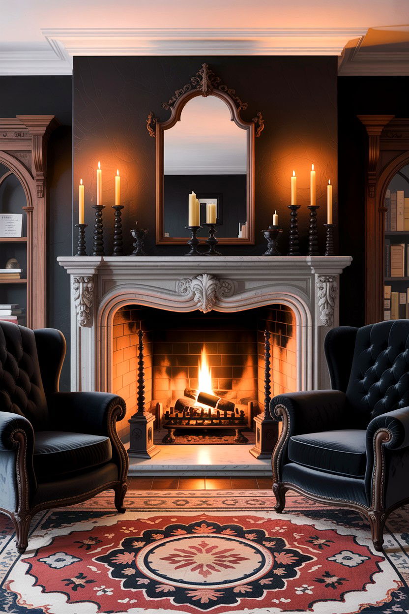 Gothic Fireplace Living Room - 30 gothic living room ideas