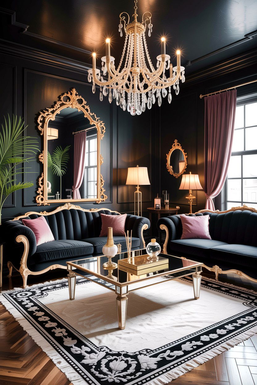 Gothic Glam Living Room - 30 gothic living room ideas