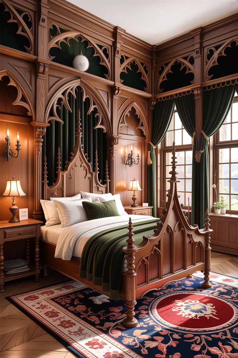 Gothic Revival Bedroom - 30 antique bedroom ideas