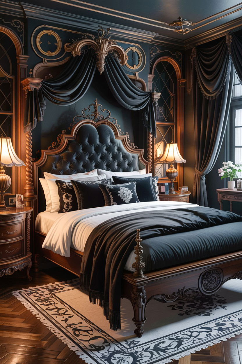 Gothic Victorian Bedroom - 30 dark academia bedroom ideas