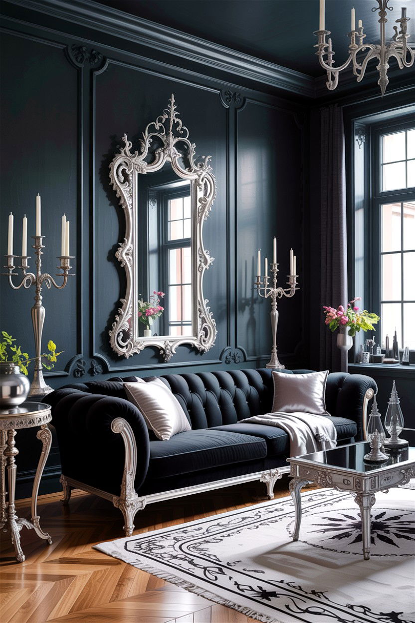 Gothic modern living room - 30 dark living room ideas