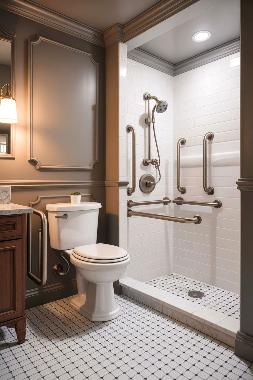 Grab bar installation - 30 bathroom design rules