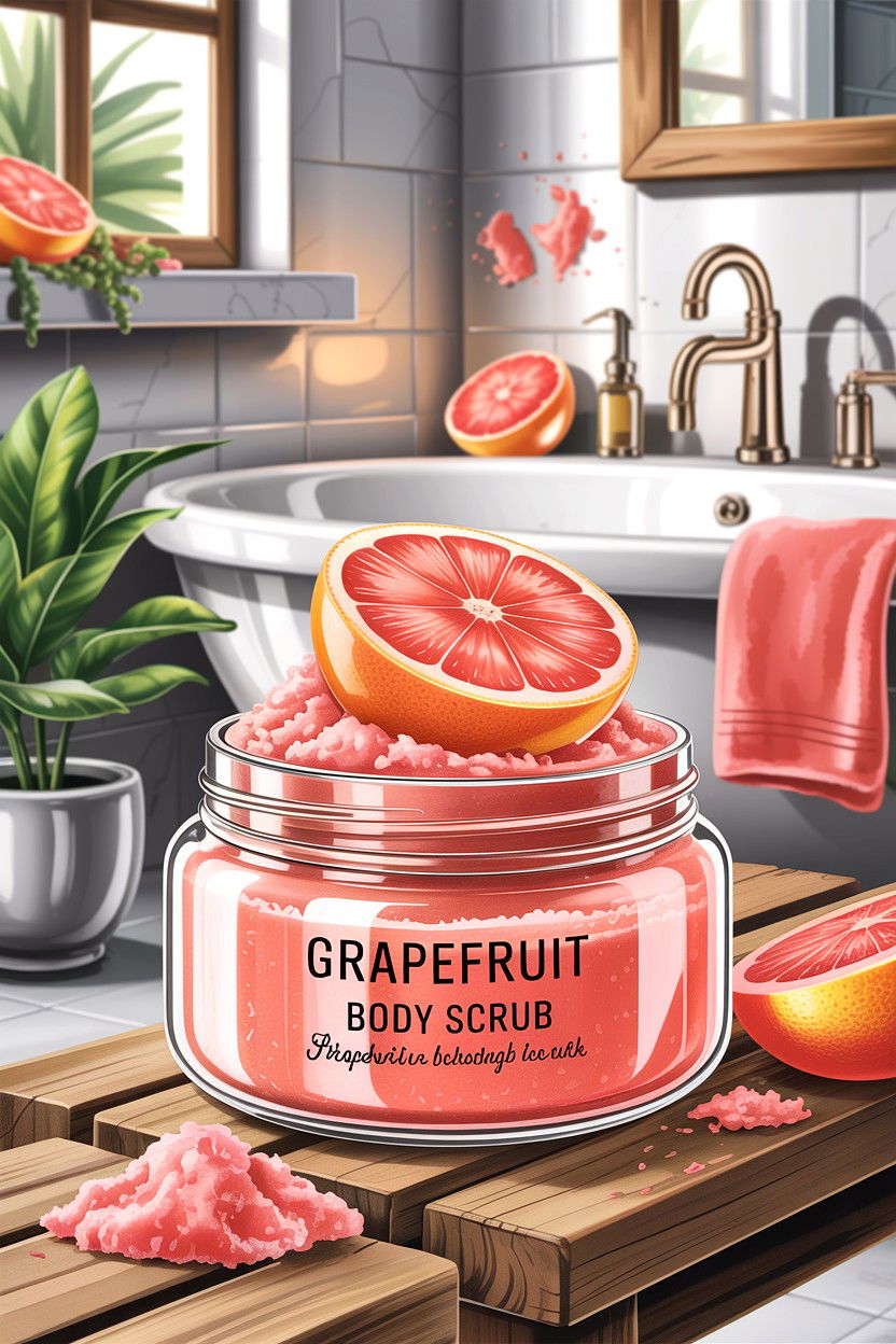 Grapefruit Bathroom Body Scrub - 30 bathroom aromatherapy ideas