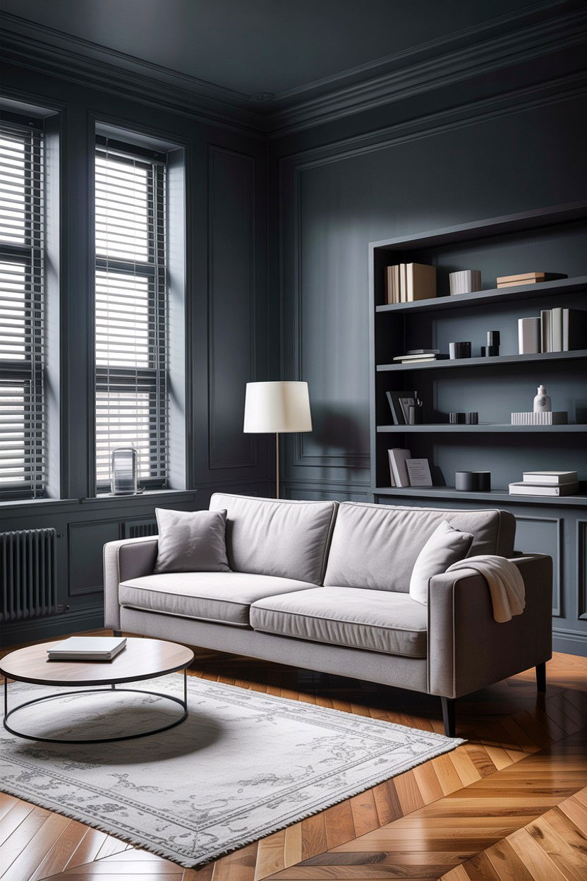 Graphite Gray Living Room - 30 all gray living room ideas