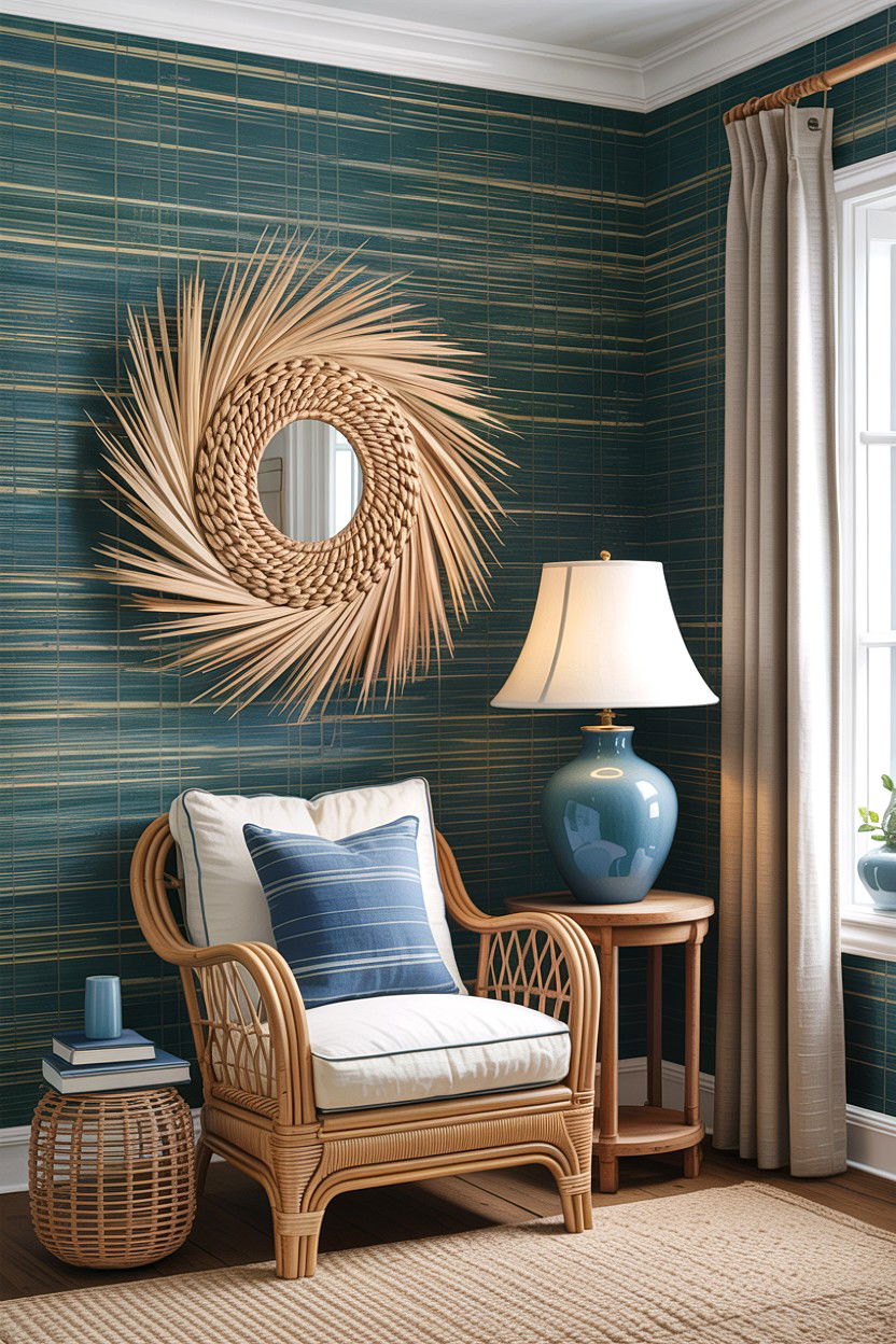 Grasscloth wallpaper - 30 living room accent wall ideas