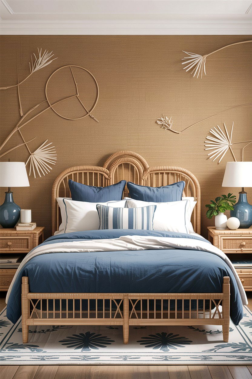 Grasscloth wallpaper bedroom - 30 bedroom accent wall wallpapers