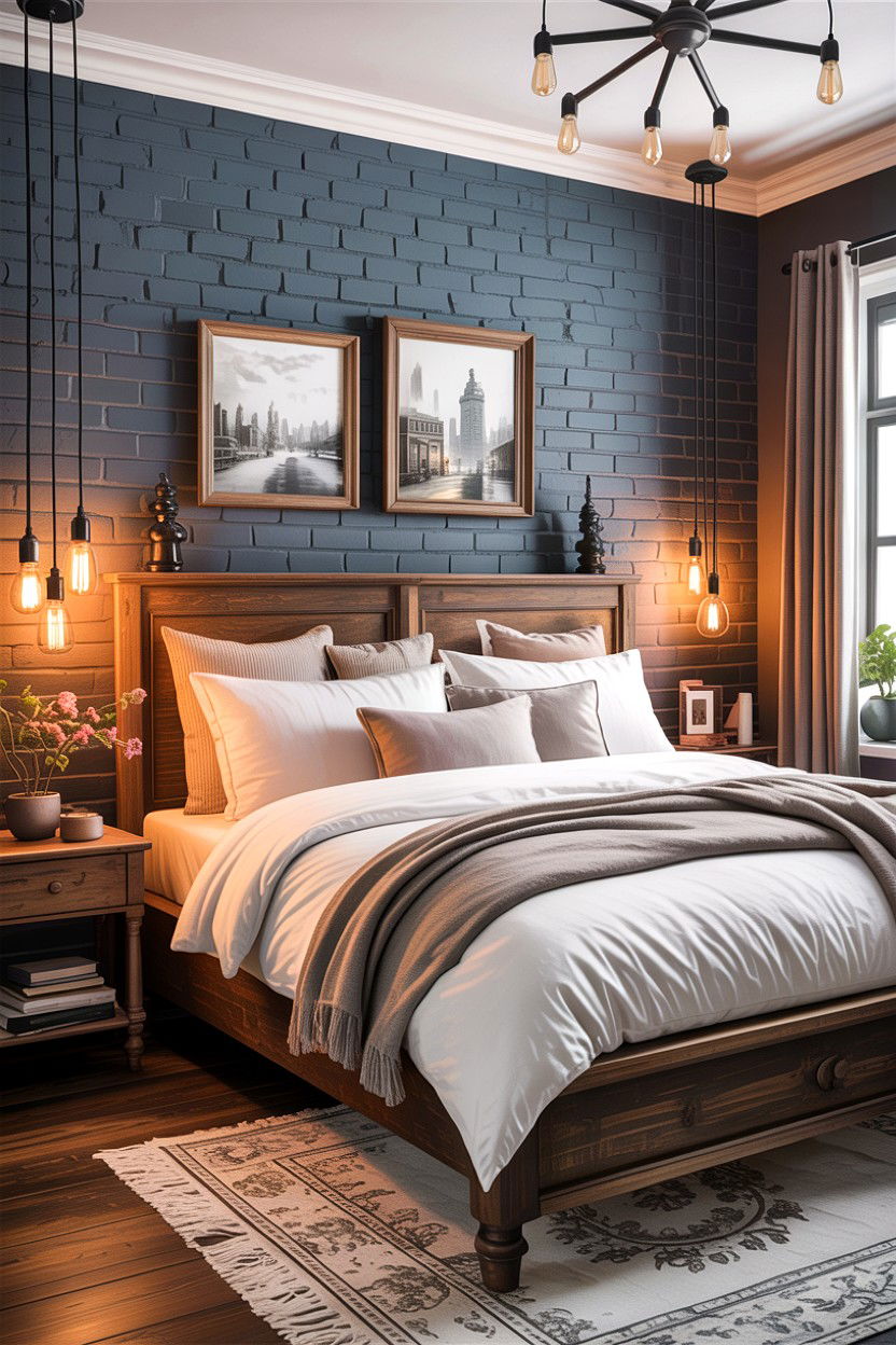 Gray Brick Wall Bedroom - 30 rustic gray bedroom ideas