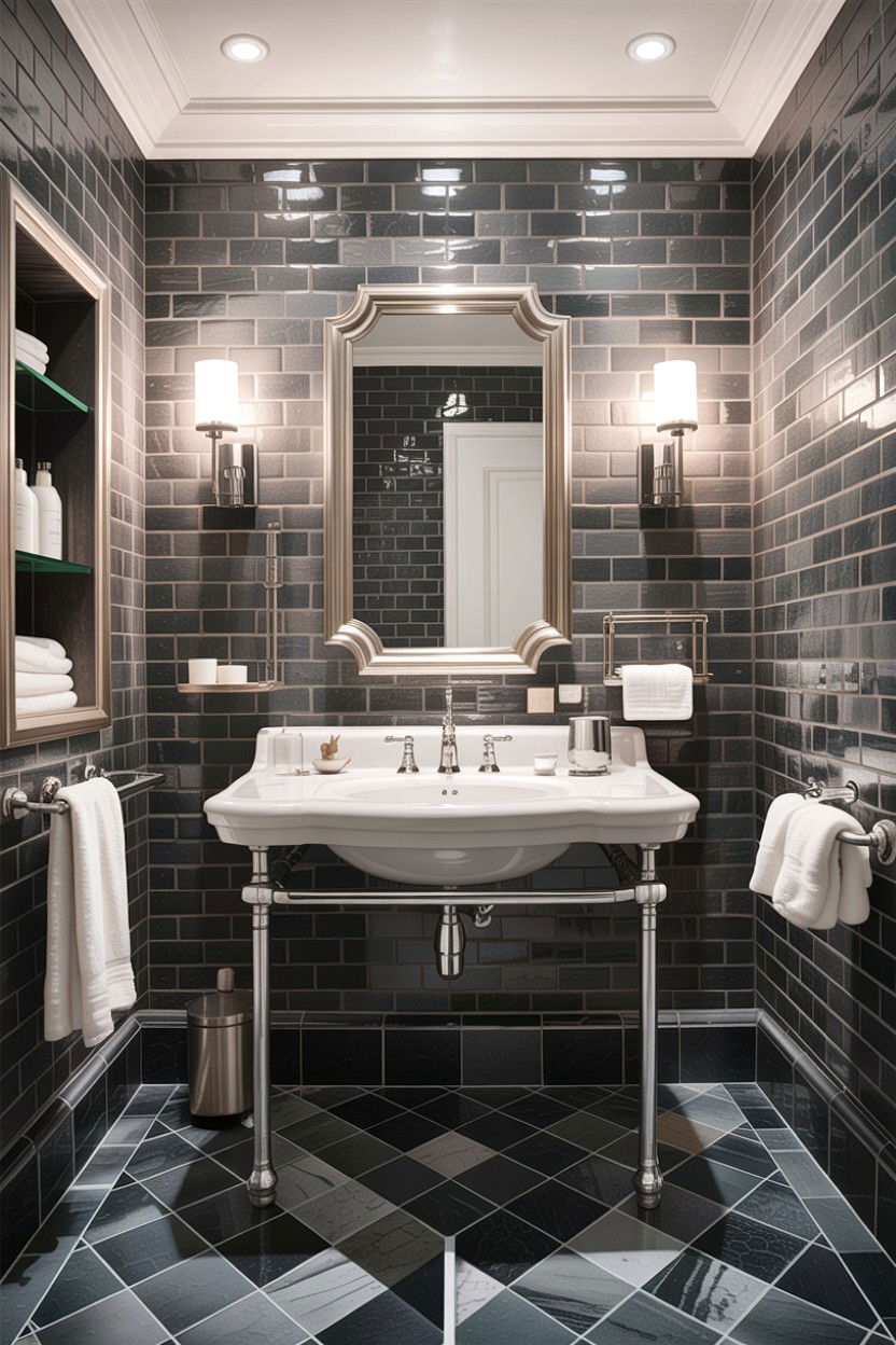Gray Chrome Bathroom - 30 chrome bathroom ideas