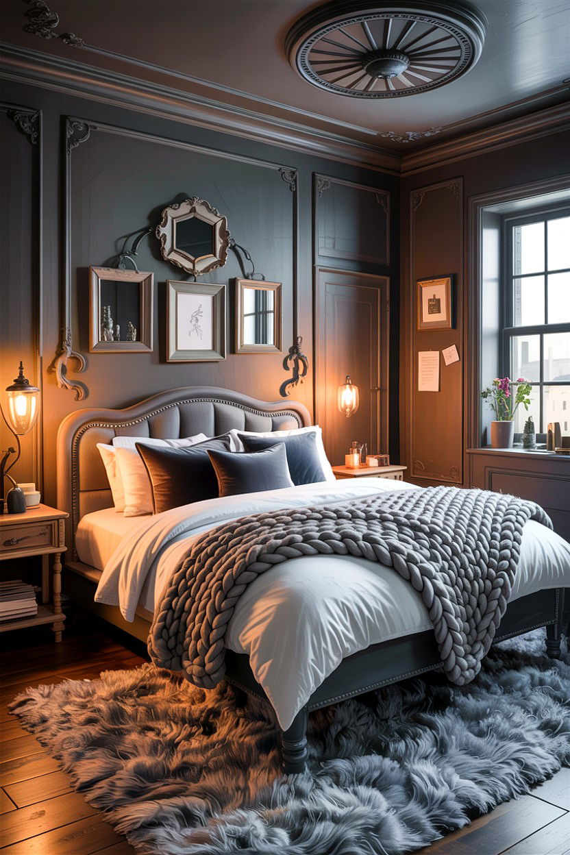 Gray Cozy Rustic Bedroom - 30 rustic gray bedroom ideas