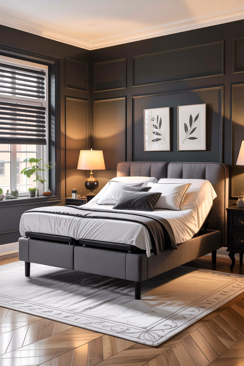 Gray Fabric Adjustable Bed - 30 bedroom adjustable beds