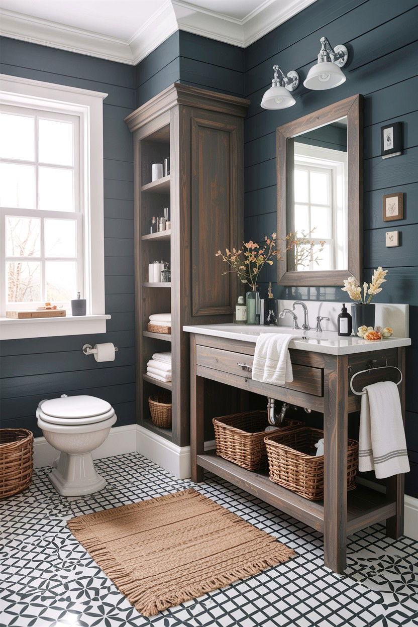 Gray Farmhouse Bathroom - 30 gray bathroom ideas