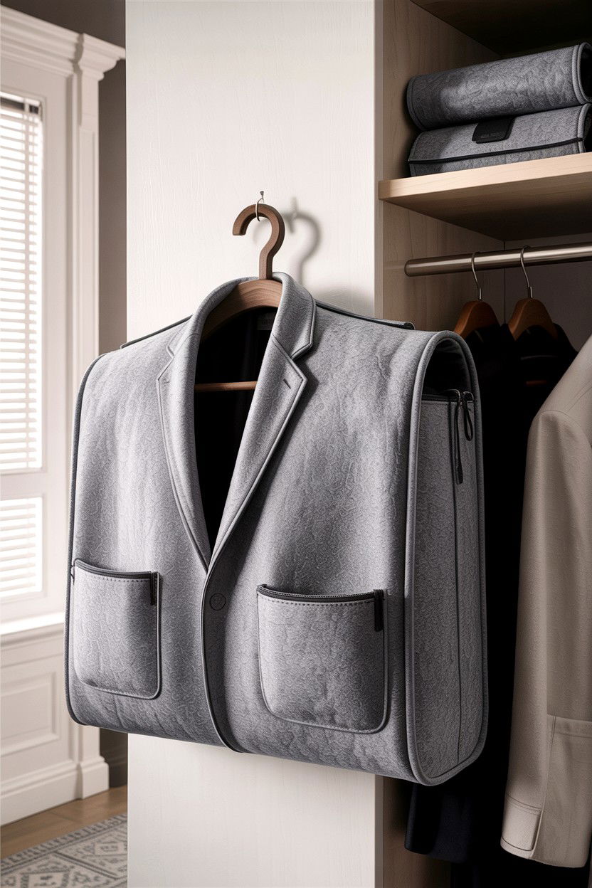 Gray Felt Suit Bag - 30 bedroom suit bags