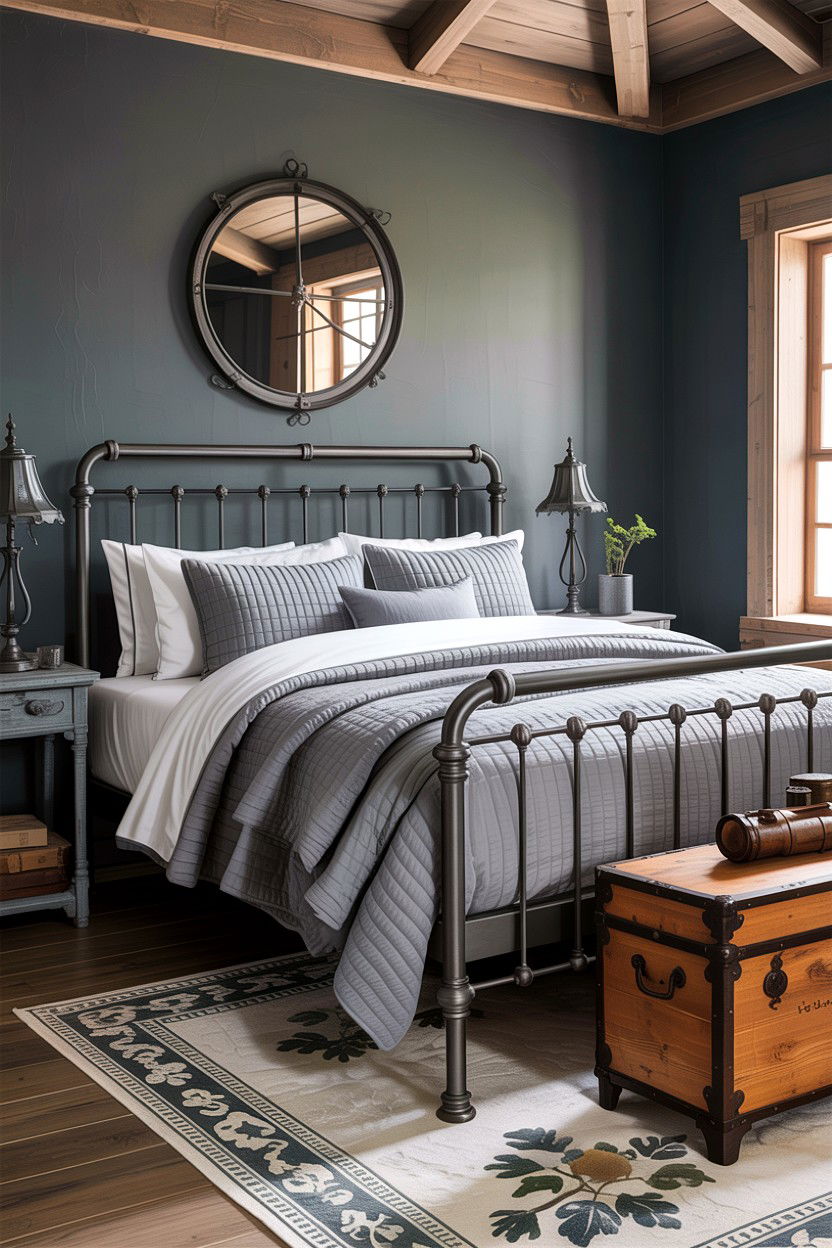 Gray Iron Bed Rustic Bedroom - 30 rustic gray bedroom ideas