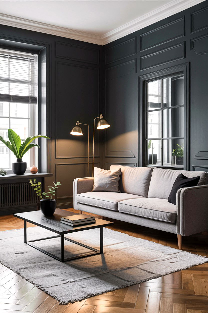 Gray Living Room With Black Accents - 30 scandinavian gray living room ideas