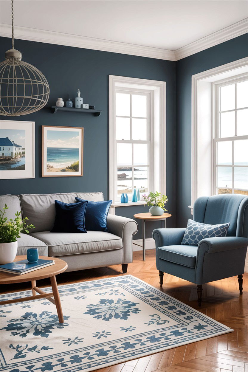 Gray Living Room With Blue Accents - 30 scandinavian gray living room ideas
