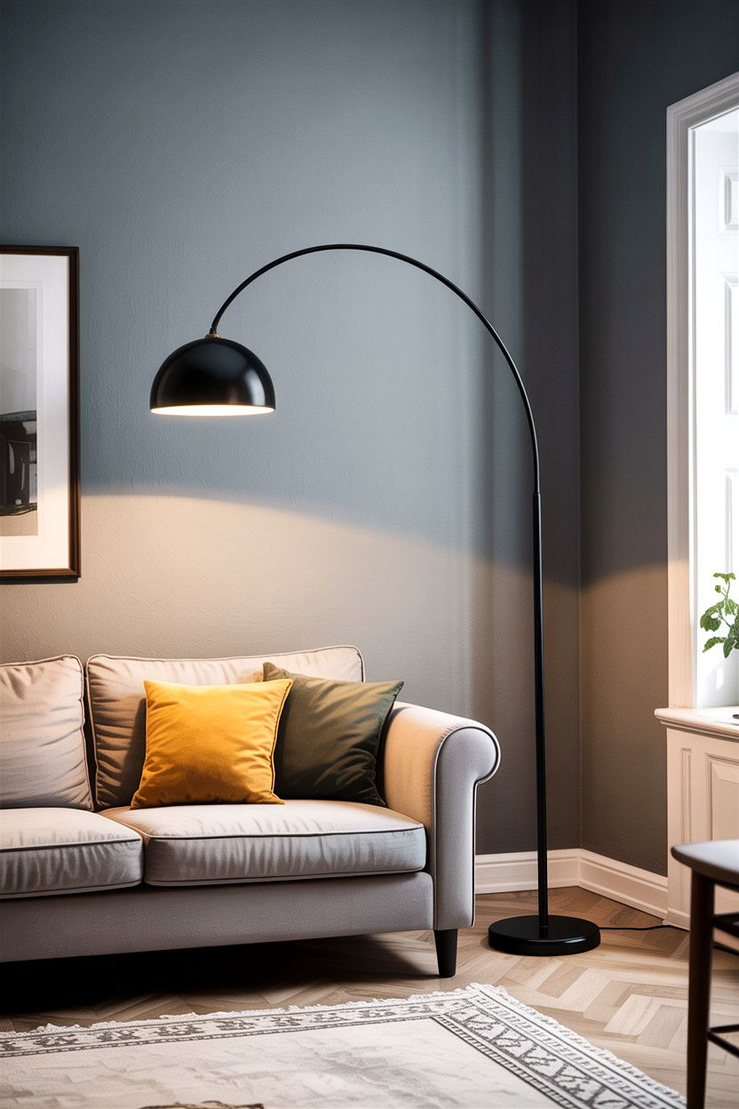 Gray Living Room With Floor Lamp - 30 scandinavian gray living room ideas